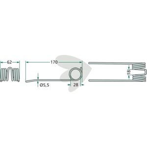 Pick-up spring pins - VF06572888 in the group Wearing Parts / Harvest and Forage / Rake Tines at Sagro.se (52506296285V)