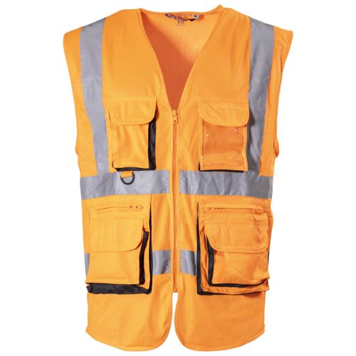 Warning Vest Multi Pocket Class 2 Orange in the group Workwear / Clothing / High-Visibility Clothing at Sagro.se (PAT536O)