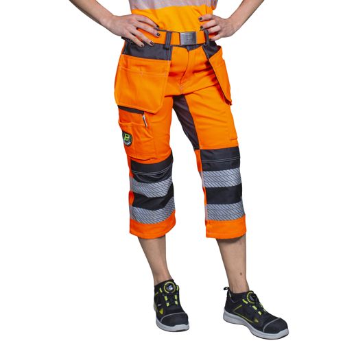Capri Trousers Stretch With Nail Pockets Moreeni Orange in the group Workwear / Clothing / High-Visibility Clothing at Sagro.se (PAT541O)