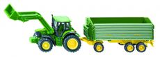 John Deere with Front Loader + Trailer 1:87