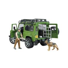 Land Rover Defender Station Wagon with forest and dog