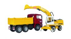 MAN TGA construction truck and Liebherr excavator 1:16