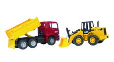 MAN TGA construction truck and FR 130 Excavator 1:16
