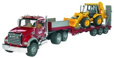 Mack Granite low loader with JCB 4CX backhoe loader