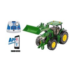John Deere 7310R with front loader and Bluetooth remote control