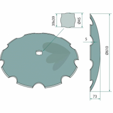Notched Disc 610x5mm
