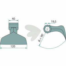 Hammer Flail 40/120mm, Hole 20.5mm