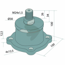 Bearing Unit Right M24x1.5