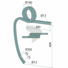 Cultivator Shaft Right, Twisted