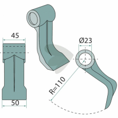 Hammer Flail 45/50mm, Hole 23mm