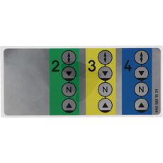 Decal that explains the operation of hydraulic control units for LGF.