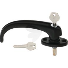 Lockable door handle open cab with straight windshield