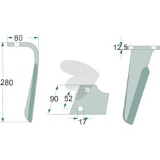 Rotor harrow tooth 2 plates