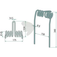After harrow tine Amazone seed scraper 340mm