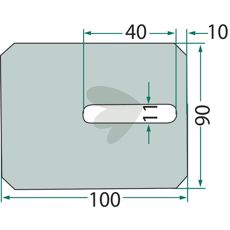 Scraper Plate 90x100 mm, hole 39x10,5 mm