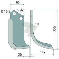 Milling knife Left, Thickness = 10Mm - M09400415R
