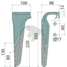 Rotary Harrow Tooth Right Dl/Ds/Dc - M36100210R