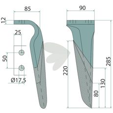 Rotary Harrow Tooth Left Dl/Ds/Dc - M27100209R