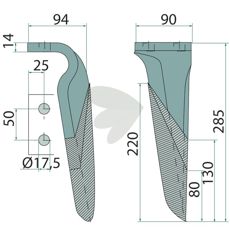 Rotary Harrow Tooth Right Dl/Ds/Dc - M38100222R