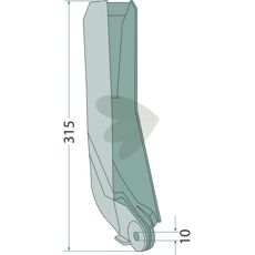 Seed blade Kverneland / Accord and more. 318mm hole 10mm