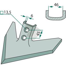 Goosefoot cutter Working width = 230 Angle 47