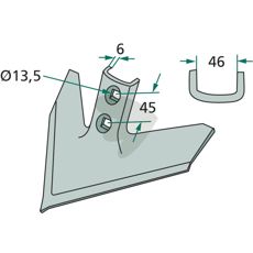 Goosefoot cutter Working width = 254 Angle 47