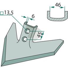 Goosefoot cutter Working width = 280 Angle 47