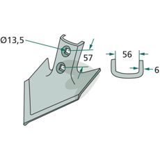 Goosefoot cutter Working width = 150 Angle 50
