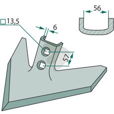 Goosefoot cutter Working width = 250 Angle 50