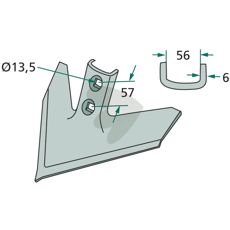 Goosefoot cutter Working width = 305 Angle 50