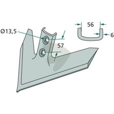 Goosefoot cutter Working width = 355 Angle 50