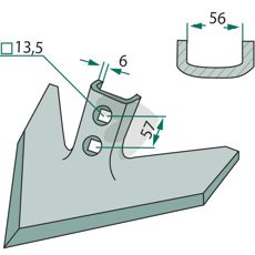 Goosefoot cutter Working width = 457 Angle 50