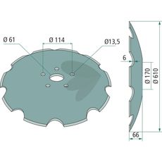 Disc toothed, 610x6 mm