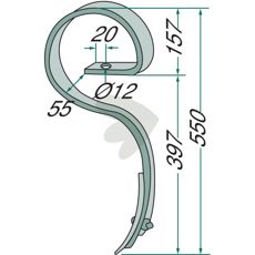Cultivator Tine assembly with cutter 0422120
