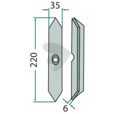 Straight Blade Amazone, Kverneland 35X220mm 103555407
