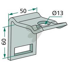 Bracket for pin 32x10, for frame 50x50
