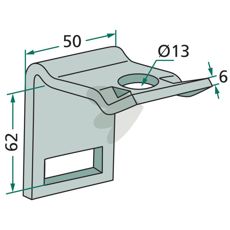 Bracket 50X62X13 Frame 50X50