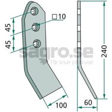 Curved wear angle 419999, perfect for efficient soil cultivation.