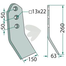 Curved CB wearing edge
