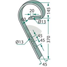 Trailing arm pin CB Vderstad and others 9.5mm for frame