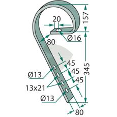 Trailing arm pin CB Vderstad and others 202181