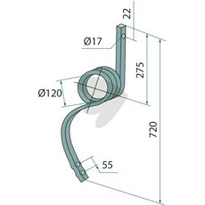 Pin 25x25mm length 720mm hole 120mm
