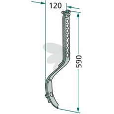 Pin complete with blade 32x10mm length 590mm