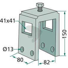 Holder complete frame 80X80 Pins 40X10/12