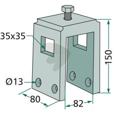 Holder complete frame 80X80 Pins 32X10/12