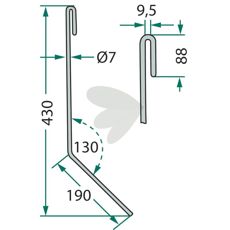After harrow pin Amazone scraper 430mm