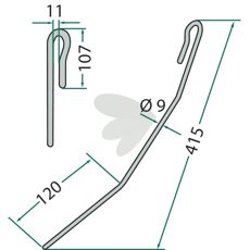 After harrow pin Amazone scraper - 953558