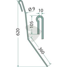 After harrow pin left, outer