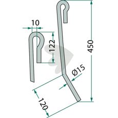 After harrow pin Amazone scraper - 959338