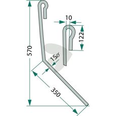 After harrow pin Amazone scraper 570mm